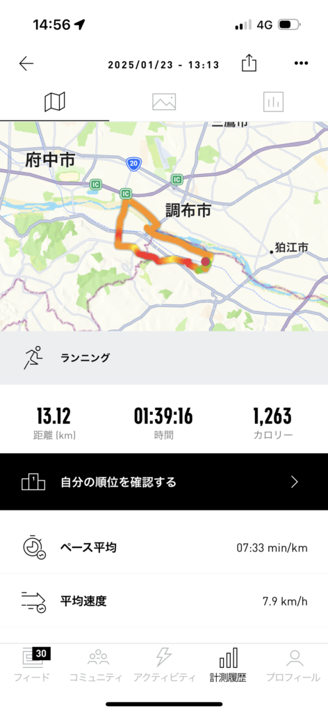 2025年1月23日のランニング記録