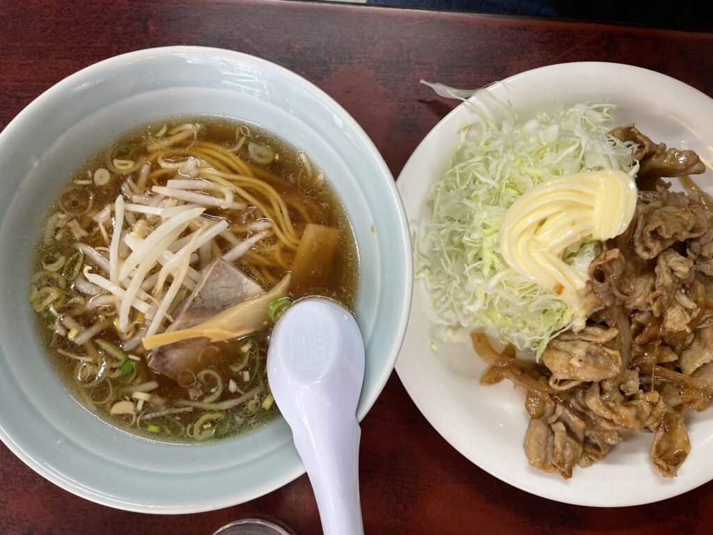 尚ちゃんラーメンの生姜焼き定食